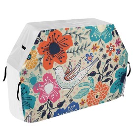 GOODOLD Cubierta de parrilla de pájaros de flores coloridas para parrilla al aire última intervensión de 65 pulgadas, cubierta de parrilla de gas resistente, cubierta de barbacoa impermeable para Weber, Char-Broil, Nexgrill y más