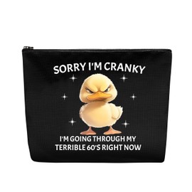 RTTLALUO Funny Duck Makeup Bag, Terrible 60's Gifts For Women Men, Cute Duck Makeup Pouch, Travel Toiletry Bag With Zipper, Birthday Graduation Christmas Gifts For Men Women Best Friend
