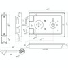 Rim Sashlock Surface Mounted Lock 156 x 106mm Fluted Pattern