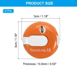 PATIKIL Golf Score Counter, 2 Pack Mini Golf Shot Stroke Attachment Counter Clicker Clip for Golfers Glove Bag Hat, Orange White