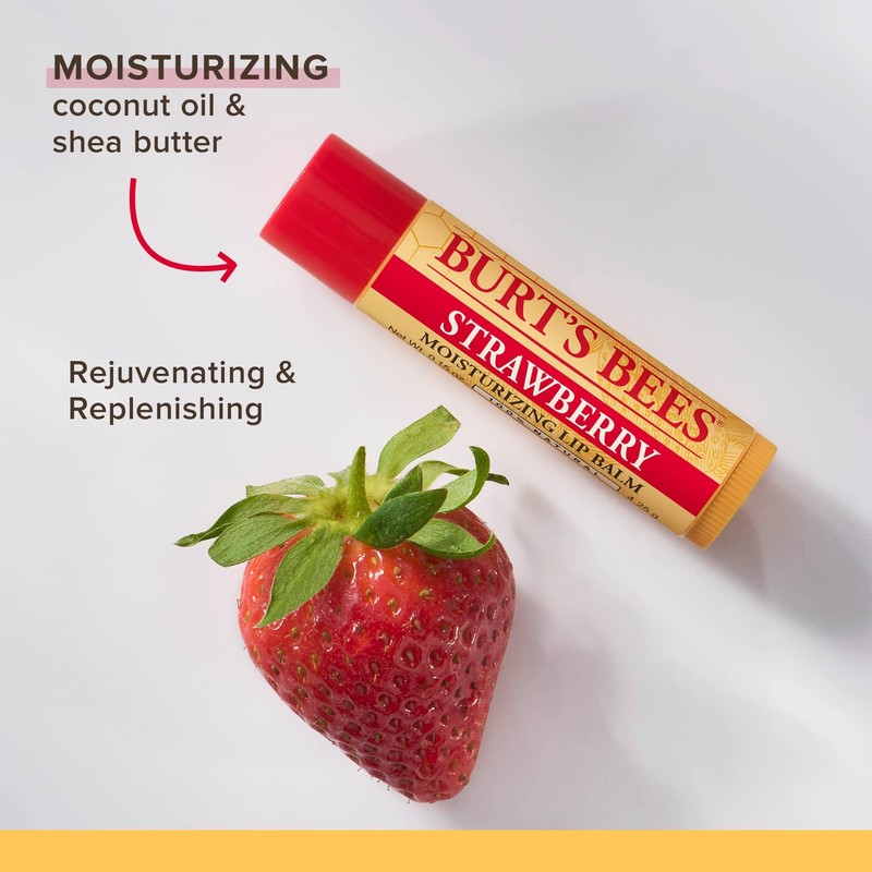 Burt's Bees Moisturizing Lip Balm, Strawberry, 0.15 Ounce