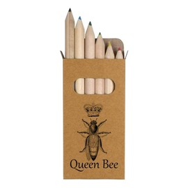 Azeeda 6 x 'Queen Bee' Short 85mm Pencils/Coloured Pencil Set (PE00067360)
