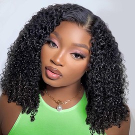 LUXEDIVA Kinky Curly Lace Front Wigs 18 Inch Curly13x6 HD Lace Front Wig for Women Pre Plucked with Baby Hair Afro Human Hair Wigs