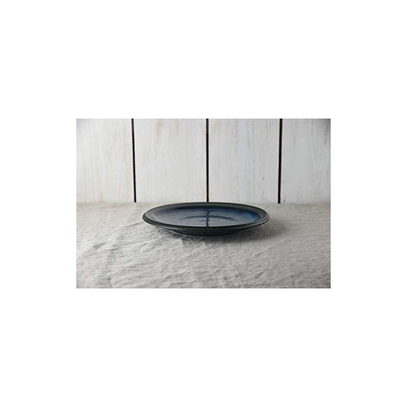 Yamani 62190515 Platter, Blue, 24.5, Cutted Pattern