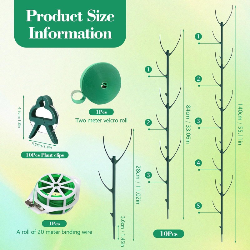 10pcs Stackable Monstera Plant Support,Plant Stakes for Indoor and Outdoor