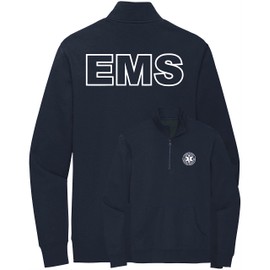 Fair Game EMS Quarter Zip Sweatshirt Zip Emergency Medical Services-Large-Navy District