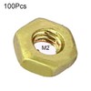 TA-VIGOR 100Pcs Hex Nuts, M2 Self Locking Nuts, Brass Machine