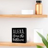 Funny Black Wood Sign Alexa Clean the Bathroom - Wooden