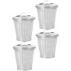 LABRIMP 4pcs Metal Trash Can with Lid Small Office Desk