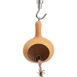 Jumping Spider Enclosure,Handmade Natural Gourd Jumping Spider Accessories，Ideal Habitat for Jumping Spiders and Small Pets Includes Swing and Neodymium Magnet Perfect Spider House