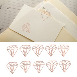 100Pcs Shape Paper Clips, Rose Gold Small Paperclips Photo File Document Clamps for Office School Student Scrapbooks Notebook