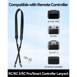 LKTOP Lanyard Neck Strap for DJI RC/RC 2/RC Pro/Smart Controller Accessories, Mini 4 Pro Adjustable Leather Lanyard for DJI Mini 4/3 Series, Air 3/Air 2S, Mavic 3 Series (50-63'', with Screws)