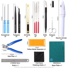 Habwea Gundam Modeler Basic Tools Hobby Modeler Basic Tools for Car Model Kit DIY Repair 3D Printer Tools Set of 26