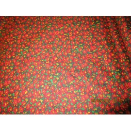 Unbranded CHRISTMAS FABRIC - RED FLORAL -  BY THE YARD