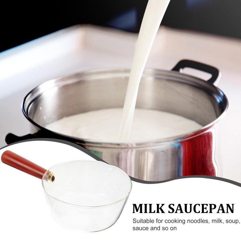 Glass Saucepan Pot for Cooking on Stove: Kitchen 600Ml Glass