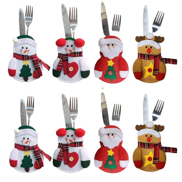 Kaxich 8 Pieces Christmas Cutlery Bags Cutlery Holder Christmas Table Decoration for Knife and Fork Christmas Decoration