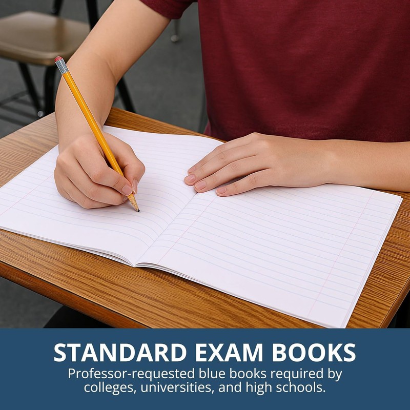 ROARING SPRING Exam Blue Books, 100 School Examination Booklets, 8.5"