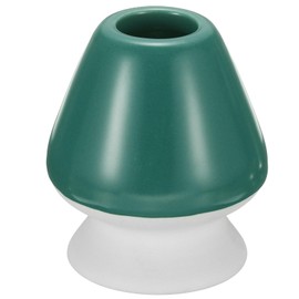 sourcing map Ceramic Chasen Stand 73mm Matcha Whisk Holder Teas Set Whisks Stand Traditional Matcha Tea Chasen Holder Tea Set Accessories for Tea Tasting, Dark Green