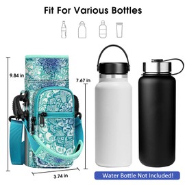 CASEBOT Tragetasche für Wasserflaschen, Flaschenhalter Trinkflasche Beutel mit Verstellbar Schultergurt und 2 Taschen fü Wandern Radfahren Camping Reisen Fitnesscenter