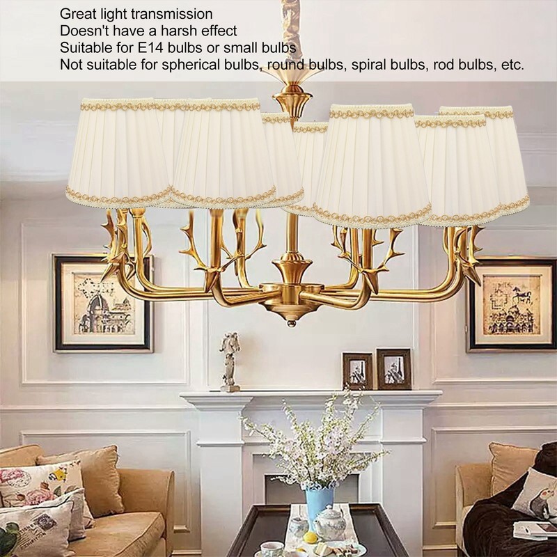 6PCS Set Small Lamp Shade Modern Style Cloth Clip On
