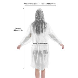 Pack of 4 Rain Ponchos, Transparent, Rain Cape with Hood, Unisex Rain Cover for Concerts, Hiking, Cycling, Camping, Outdoor, Disposable Poncho Against Rain, Comes with 4 Pairs of Overshoes