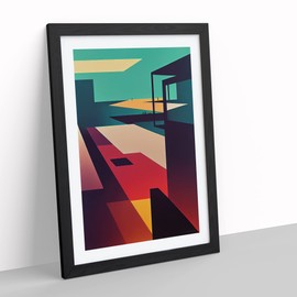 Futuristic City Architecture No.3 Framed Print for Living Room Bedroom Home Office Décor, Wall Art Picture Ready to Hang, Black A4 Frame (34 x 25 cm)