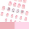 Pink French Tip Press on Nails Short False Nails Square