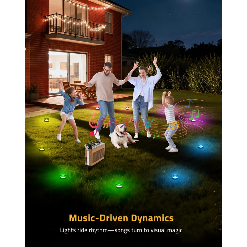 DELITOR Christmas Pathway Lights, 50FT with 15 RGBIC LED Light