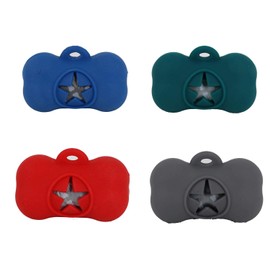 5 Rolls Portable Silicone Bone Shape Dog Poop Bags with Dispenser - Plastic Dog Pooper Bags Holders Refills Trash Can - Dog Pooper Scoopers & Bags for Outdoor Leash Travel (Green)