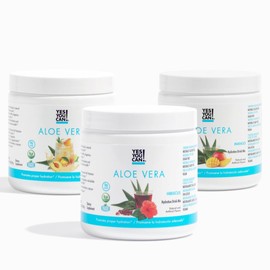 Yes You Can! Aloe Vera Powder Drink Mix - Hydration Booster Infused with Pure Organic Aloe Vera Extract - Delicious Flavors - Made in USA - Antioxidant Rich - Variety Flavor - 40 Servings Per Canister (3 Pack)