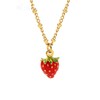 Kaipink Strawberry Pendant Collarbone Enamel Necklace Jewelry Gift Juicy Grape
