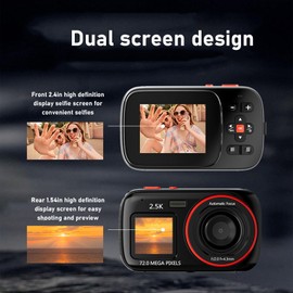 Digital Camera, HD 2.5K Vlogging Camera for YouTube, 72MP Camera with 16x Zoom, Compact Small Camera with 32GB Memory Card