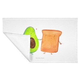 Mr. & Mrs. Panda Guest Towel Avocado + Toast Gift Veggie Girlfriend Toast Bread Couple Vegan Healthy Terry Towel Guest Towel Lovers