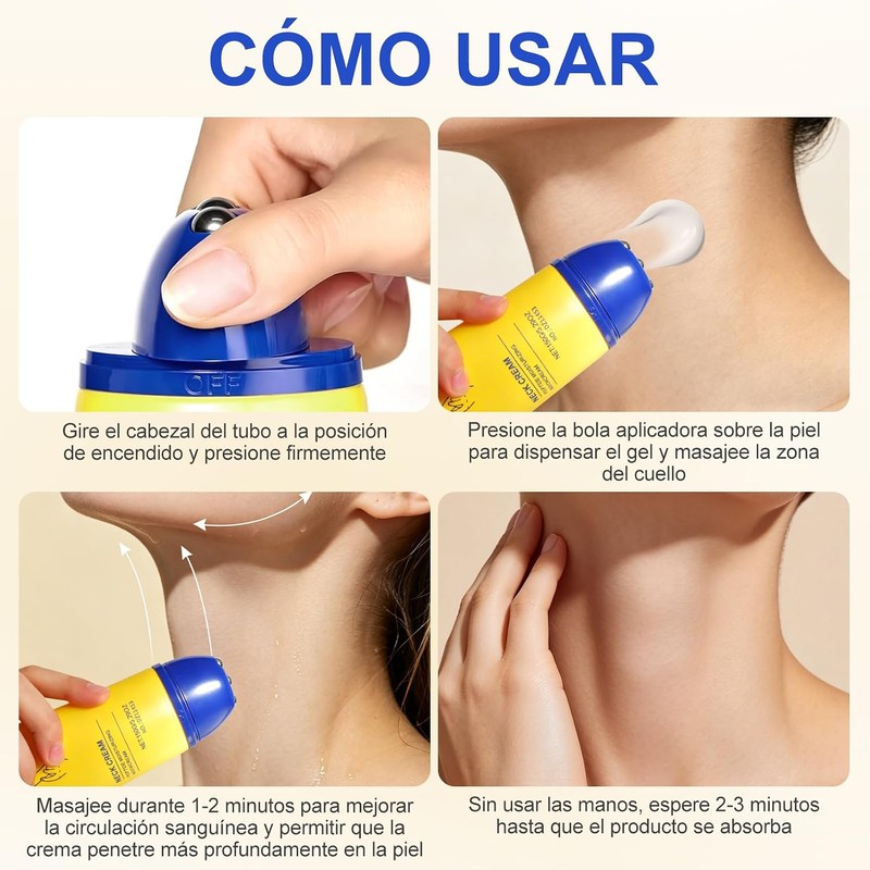 Crema para Cuello Reafirmante con Rodillo de Masaje，neck Firming