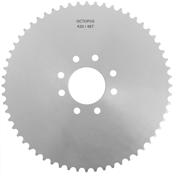 OCTOPUS 40/41/420 Chain 48 Tooth Steel Sprocket for Go-Karts and Mini Bikes 8" Inch Chain Sprocket
