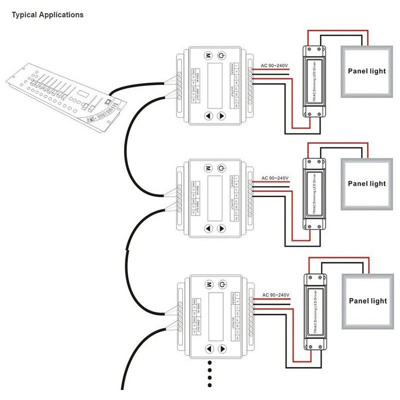 3 Channel DMX Decoder, DMX302 Dimmer LED Brightness Controller Module