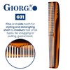 Giorgio G31 TortoiseShell Fine Tooth and Wide Tooth Hair Comb,