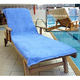 Bana Kuru Sports - Chlorine & Sun Resistant Sun Lounger Towel - Full Length + 30 Centimetre Hood, 70 Centimetres Wide - Mocha