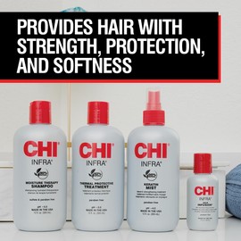 CHI Infra Thermal Protective Treatment, Hair Serum For Protecting Color & Adding Superior Shine & Softness, Hydrating Formula, Sulfate-free, 12 Oz