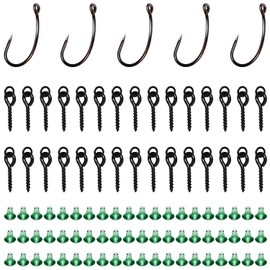 LBING 95 Pieces Fishing Hooks Set 30 Pieces Thread Boilie Bait Screws 60 Pieces Hook Stops 5 Pieces Hook Boilie Hook Stops Carp Bait Screws