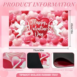 Tangren Happy Valentine's Day Door Mat Inserts Interchangeable Entrance Doormats Red Heart Holiday Welcome Doormat for Front Door Outdoor Indoor Decor 18 x 30 in
