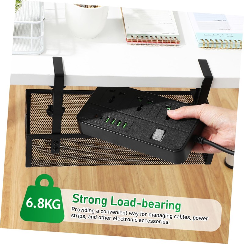 Angoily under Desk Cable Organizer Power Cord Holder with Ventilated