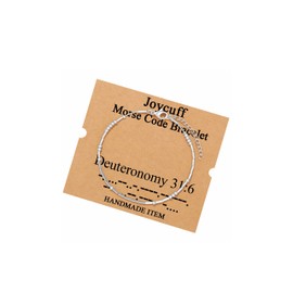 JoycuFF Morse Code Bracelets for Women Bible Verse Christian Gifts Inspirational Jewerly for Her Encouragement Gifts for Friend Birthday Eater Christmas Deuteronomy 31:6