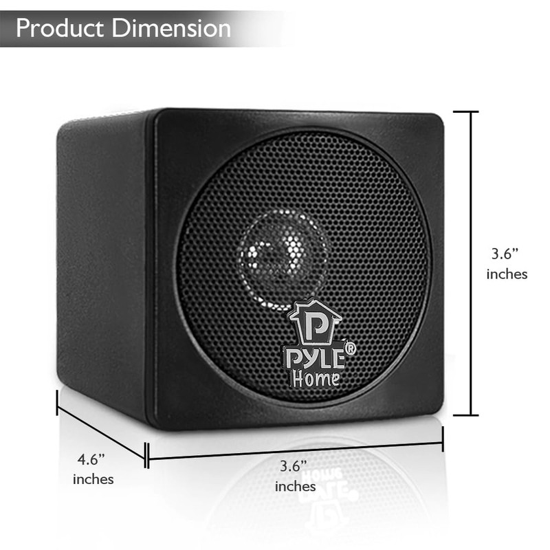 Pyle Home PCB3BK 3-Inch 100-Watt Mini Cube Bookshelf Speakers -