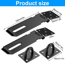 2Sets Door Padlock Hasp Heavy Duty Stainless Steel Padlock Hasp and Staple Security 4 Inch Padlock Hinge Latch Shed Lock Hasp Door Clasp Gate Lock Latch for Internal Door Outdoor Sheds Window Cabinet