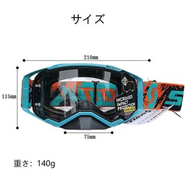 QIKEJI Motorcycle Off-Road Motocross Harley Goggles, Skiing, Bike Goggles, UV Protection, Anti-Slip, Bicycle, Snowboarding, Outdoor, Sports, Climbing, Flexible, Dustproof, Windproof, Shockproof, Wide