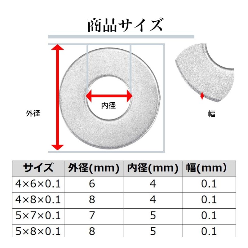 IKKO'S Shim Ring Shim Washers Washers, Stainless Steel, Set of