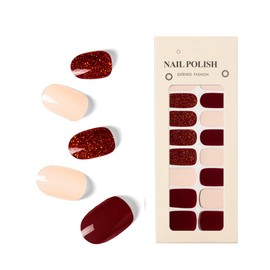 NAILDOKI Nail Stickers 20 Pieces Full Wraps Nail Polish Strips, Self-Adhesive Gel Nail Art Decals for Women Girls