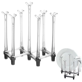 Aililong Grey Retractable Bottle Holder, Used for Kitchen, Cup, Plate and Other Drainage Racks with Non-Slip Base and Triangle Support