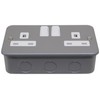Metal Clad Double Pole Socket 2 Gang 13A Switched with
